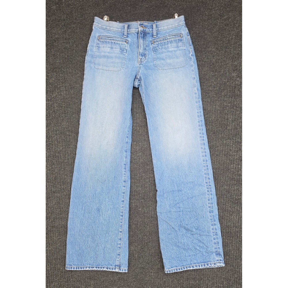 Point Sur J Crew Wide Leg Patch Pocket Jeans Piper Glen Wash 29 209726